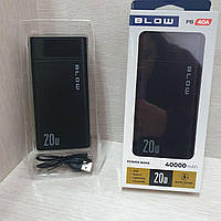 Повербанк BLOW 40000mAh. Потужний зовнішній акумулятор Power Bank з led лампою.