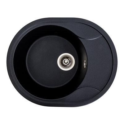 Гранітна мийка Platinum 5847 Onyx чорний металік