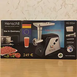 Електрична м'ясорубка соковичавниця Henschll HS-0034 2500 Вт побутова шнекова для дому для томатного соку
