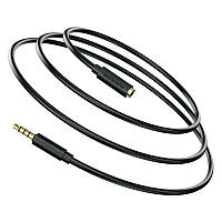 Кабель удлинитель 3.5мм-3.5мм (AUX mini-jack на AUX mini-jack) Borofone audio extension (1m). Black