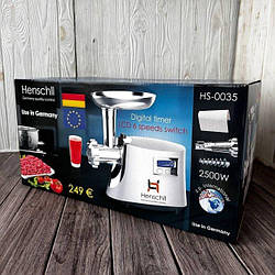 М'ясорубка електрична із соковичавницею Henschll HS-0035 2500W, електром'ясорубка