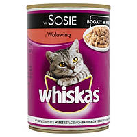 Вологий корм для котів WHISKAS банка 400г ЯЛОВИЧИНА в соусі