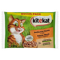 Вологий корм для котів KITEKAT 4x100г DELIKATNE DANIE