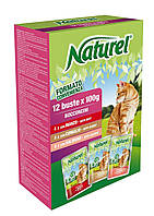 Вологий корм для котів LIFE CAT NATUREL BOX 12x100г ЯЛОВИЧИНА+КРОЛИК+ЛОСОСЬ