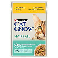 Вологий корм для котів PURINA CAT CHOW sasz,85г HAIRBALL KURCZAK