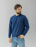 Світшот чоловічий однотонний двонитка GBI Синій нарозмір S (12718)