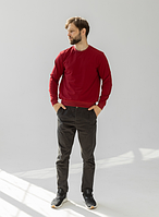 Однотонний світшот GBI чоловічий (двохнитка) червоний на зріст M (12718)