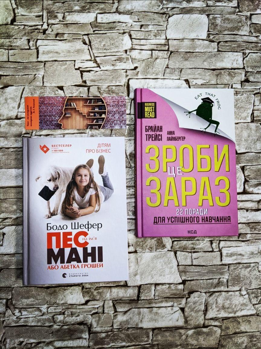 Набір книг "Пес на ім'я Мані, або Абетка грошей", "Зроби це зараз! 22 поради для успішного навчання"