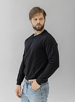 Світшот чоловічий однотонний двонитка GBI Чорний розмір M (12718)