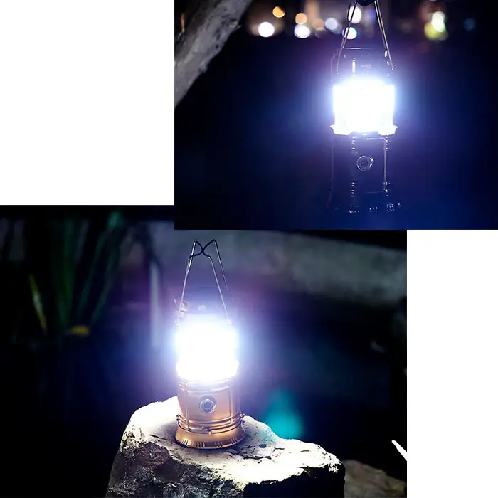 Кемпінговий ліхтар LED чорний заряджається від со. батареї, від сети220,від USB, від 3-х батарейок АА 19х9х9см