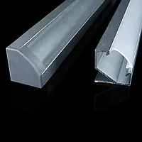 Комплект 2м. профіль алюмінієвий кутовий АНОДОВАНИЙ ЛПУ17 та прозорий розсіювач