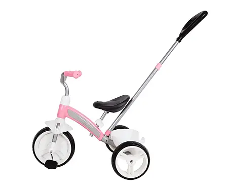 Триколісний дитячий велосипед з батьківською ручкою Qplay ELITE Pink Plus, фото 1