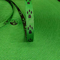 Лента ременная 10 мм "лапки" зелёный 50 м