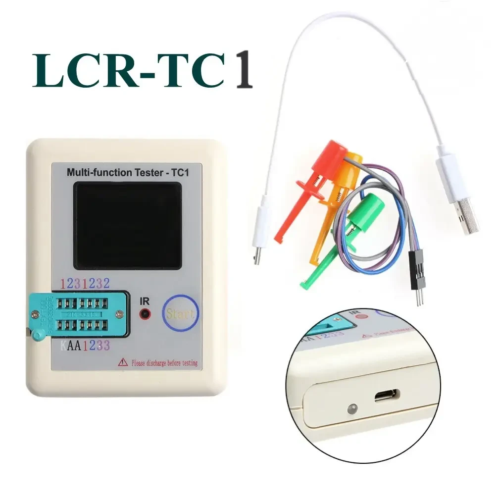 Вимірювач ESR+LCR метр TFT, Тестер LCR-TC1 microUSB/АКБ