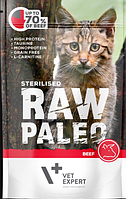 Вологий корм для котів Vet Expert Raw Paleo Sterilised Cat Beef з яловичиною, 100 г