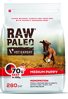 Сухой корм для щенков Vet Expert Raw Paleo Puppy Medium Beef с говядиной, 280 г