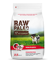 Сухий корм для цуценят Vet Expert Raw Paleo Puppy Mini Beef з яловичиною, 2.5 кг