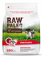 Сухой корм для щенков Vet Expert Raw Paleo Puppy Mini Beef с говядиной 280г