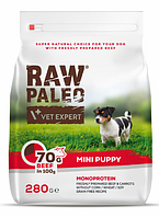 Сухий корм для цуценят Vet Expert Raw Paleo Puppy Mini Beef з яловичиною, 280 г