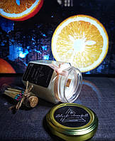 Свечи из натурального соевого воска с крышкой, аромат "Апельсин" 180мл
