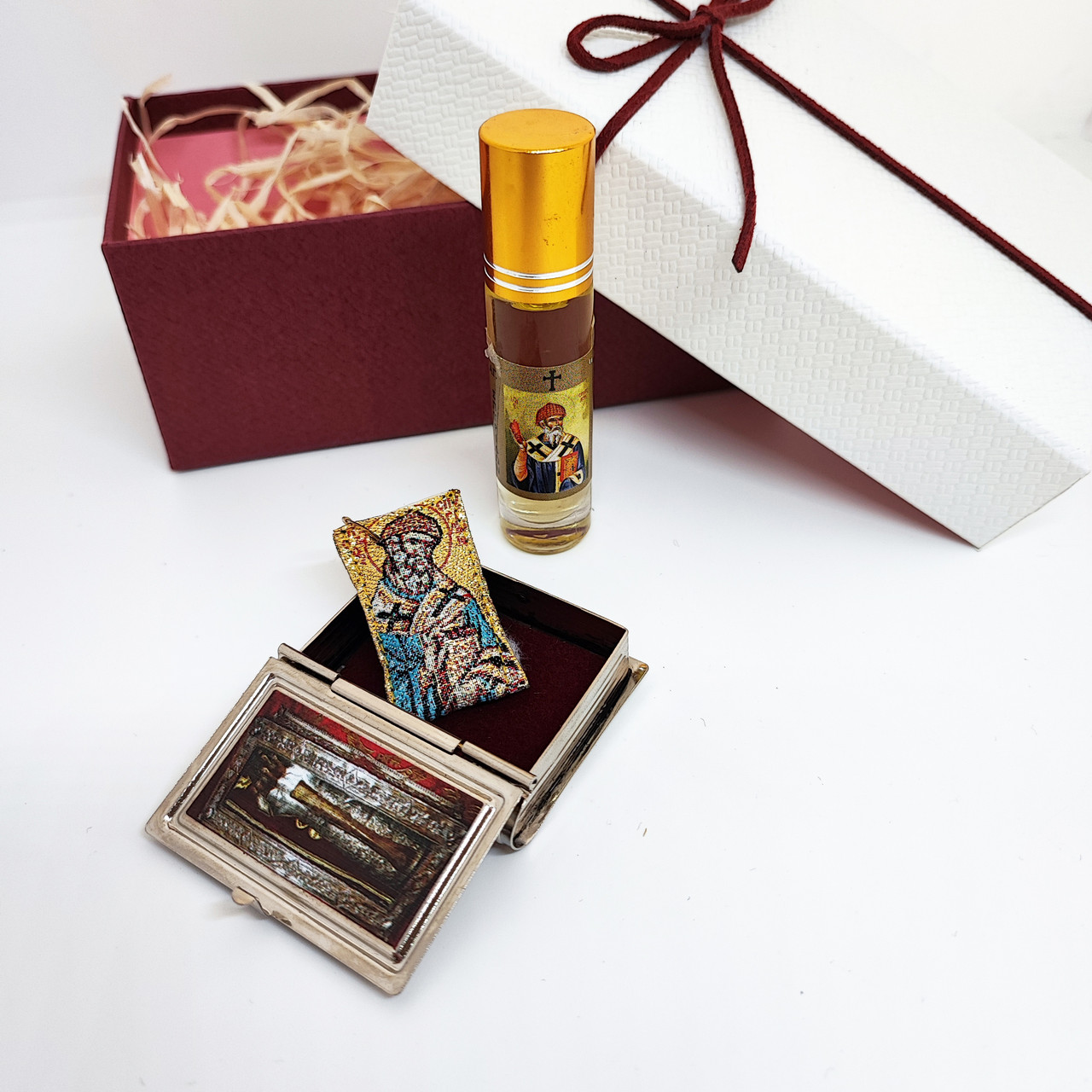 Миро, Ладанка і скринька із зображеннням Св. Спиридона (Афон), фото 1