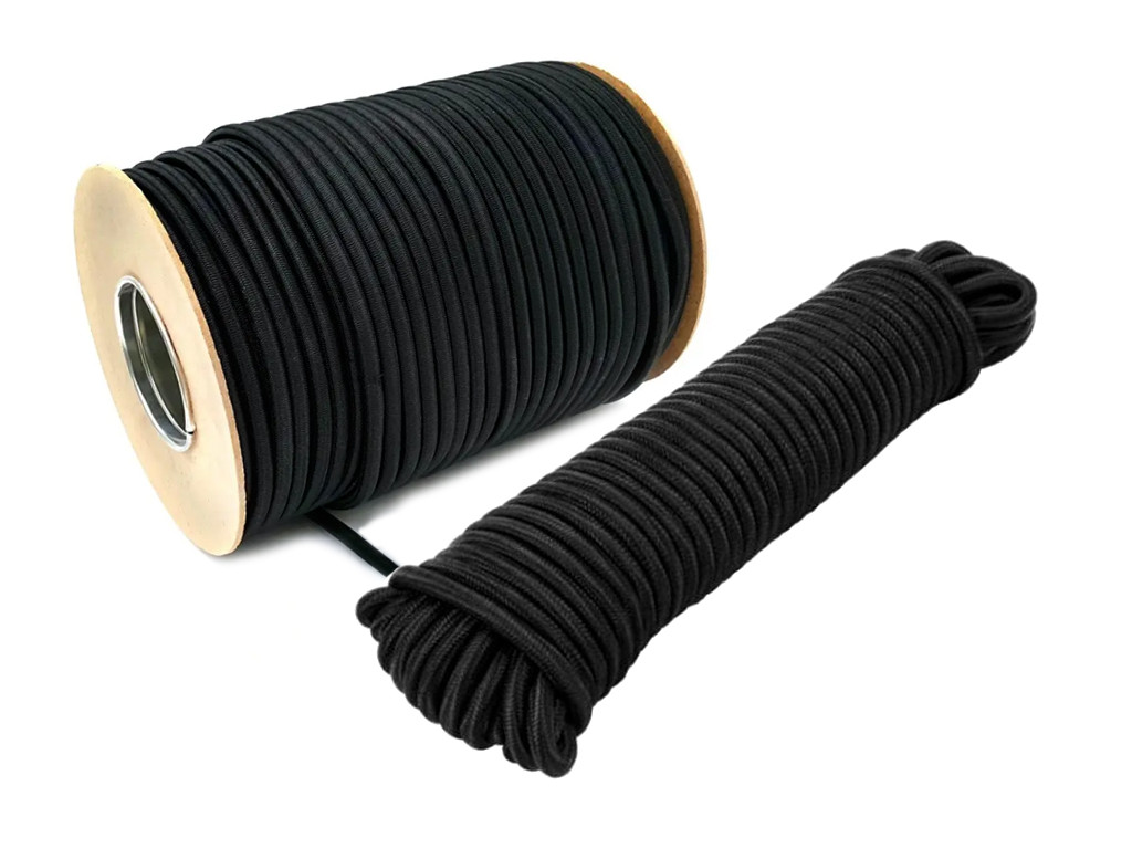 Шнур еластичний чорний 8 мм (50 м.), фото 1