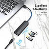 USB-концентратор Vention USB хаб USB 3.0 з адаптером Gigabit Ethernet Black (CHNBB), фото 4