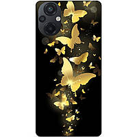 Силіконовий бампер чохол для Xiaomi Poco M5 з малюнком Золоті Метелики