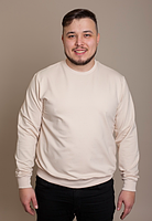 Світшот чоловічий однотонний двонитка GBI Бежевий розмір L (12718)