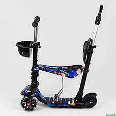Самокат 5в1 ,велобіг з корзиною і батківською ручкою Best Scooter, , PU колеса, фото 3