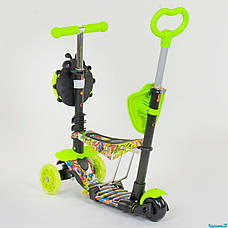Дитячий самокат - трансформер 5в1 з підсвічуванням Best Scooter "Божа корівка", фото 3