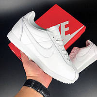 Женские кроссовки Nike Cortez кожаные стильные молодежные белые