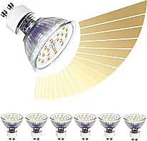 Dexnump GU10 LED Набір із 6 світлодіодних ламп 6,5 Вт 700 лм, теплий білий 2700 K Заміна галогенних ламп 65 Вт