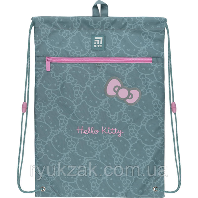 Сумка для взуття з кишенею Kite Education Hello Kitty 46x33 см сіра (HK22-601M-1)