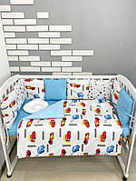Набір постільної білизни в дитяче ліжечко з конвертом — Бортики на 4 сторони, захист у ліжечко, конверт-плед на виписку
