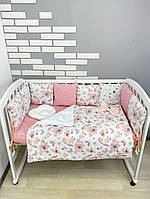 Набір постільної білизни в дитяче ліжечко з конвертом — Бортики на 4 сторони, захист у ліжечко, конверт-плед на виписку