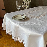 Скатертина люкс із серединою "Макраме" прямокутна біла (В розмірах), фото 6