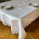Скатертина люкс із серединою "Макраме" прямокутна біла (В розмірах), фото 10