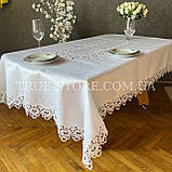 Скатертина люкс із серединою "Макраме" прямокутна біла (В розмірах), фото 5