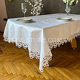 Скатертина люкс із серединою "Макраме" прямокутна біла (В розмірах), фото 2