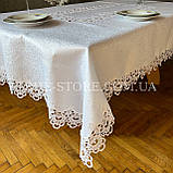 Скатертина люкс із серединою "Макраме" прямокутна біла (В розмірах), фото 8
