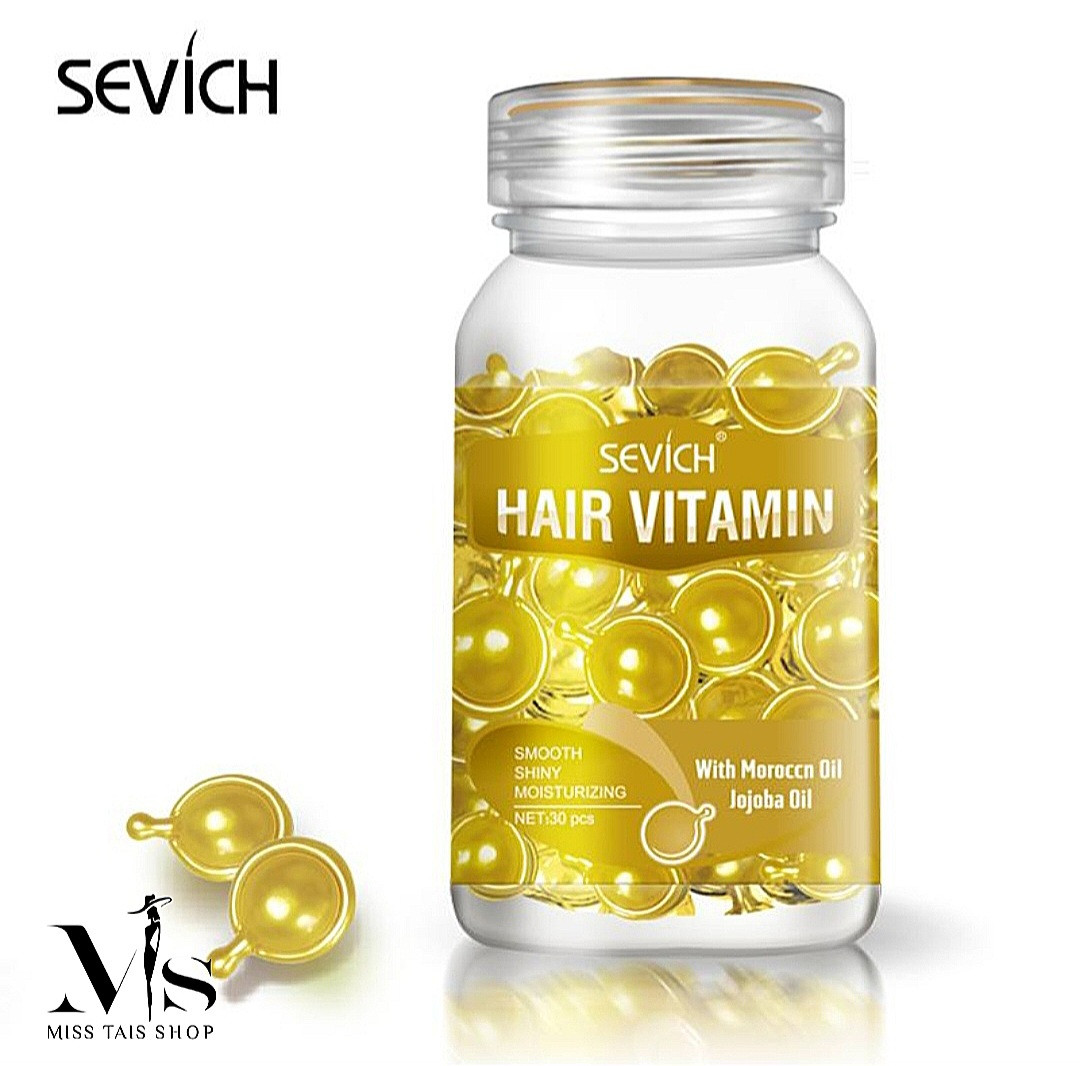 Капсули для волосся «Бездоганний Шовк» Sevich Hair Vitamin With Morocan Oil & Jojoba Oil, 30 шт Золотий