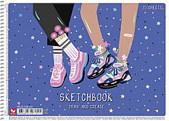 Альбом для малювання Sketchbook А4/30 аркушів, 120г/м2 тиснення, на пружині