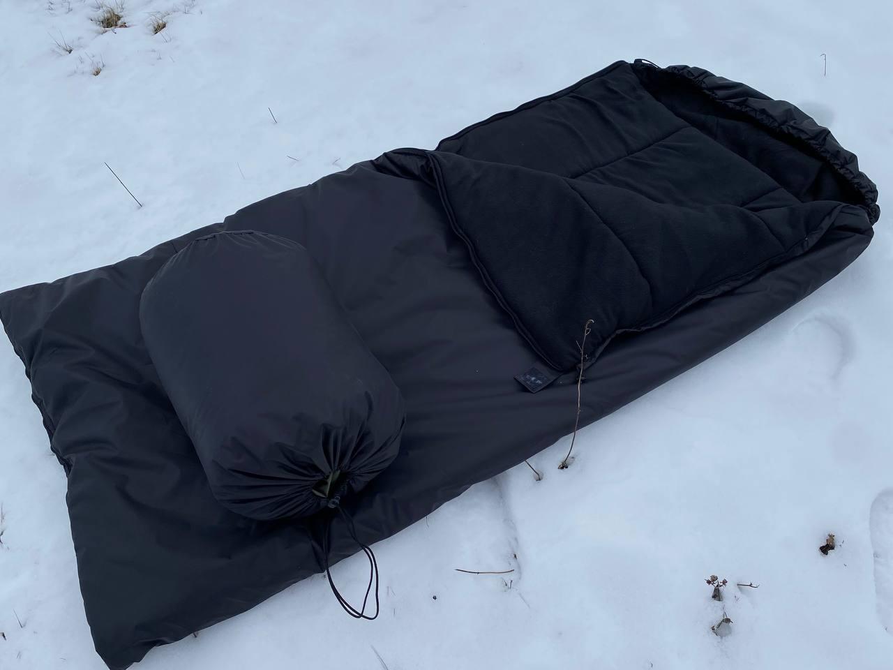 Спальний мішок демісезонний тактичний +10° до -10 °C чорний XXXL