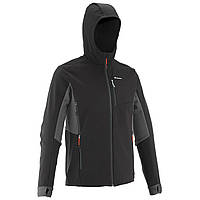 Куртка TREK 500 WINDWARM чоловіча для гірського трекінгу, з софтшелу - Чорна - 2XL