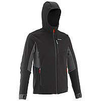 Куртка TREK 500 WINDWARM чоловіча для гірського трекінгу, з софтшелу - Чорна - 3XL
