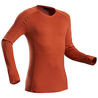 Мужская футболка Trek 500 для горного треккинга с длинным рукавом - Оранжевая - M