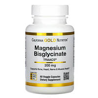 Магній у формі бісгліцинату, California Gold Nutrition Magnesium Bisglycinate 60 капсул