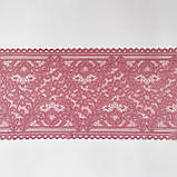 Стрейчеве (еластичне) мереживо рожевого кольору, шириною 21,5 см., фото 5