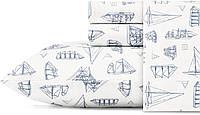 Twin XL Whitewood Sail Blue/White Nautica - Коллекция Percale - Комплект постельного белья - 100% хлопок,